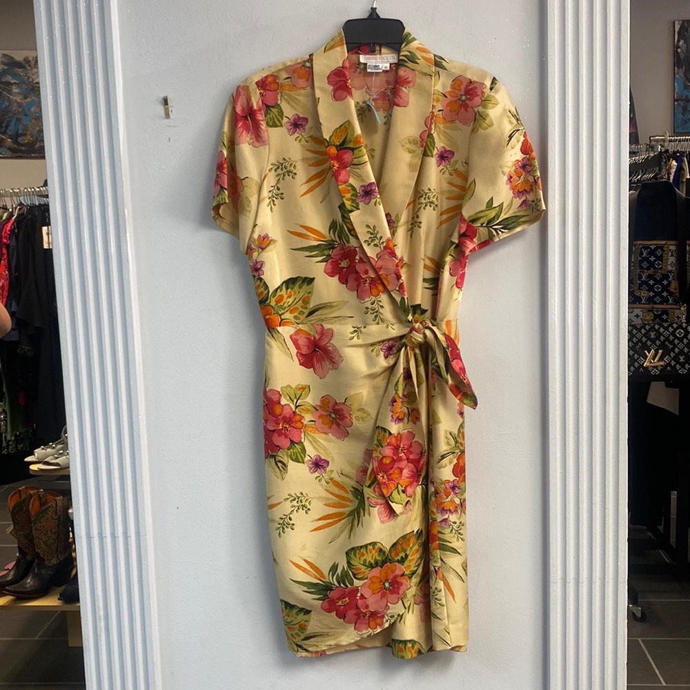 Barrie Pace LTD. Vintage Floral Wrap Dress
